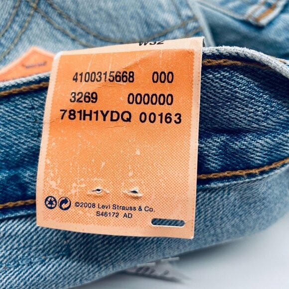 Levi's 501 Original High Rise Distressed Shorts Athens Medium Wash 32 Button Fly - Picture 9 of 9